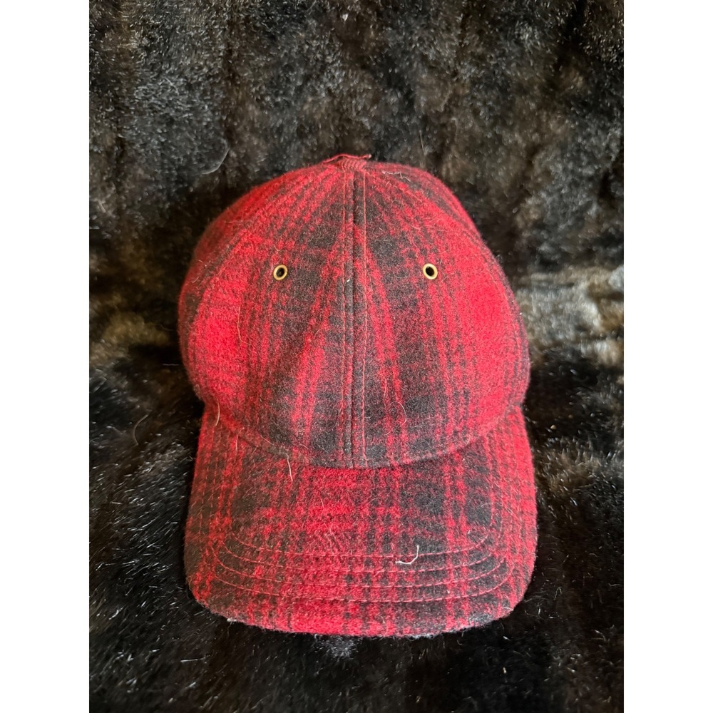 Woolrich Red Buffalo Plaid Wool Blend Cap Sherpa Lined One Size Adjustable